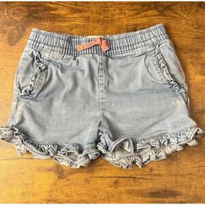 Boden Girls Frill denim Jean shorts size 4 4Y